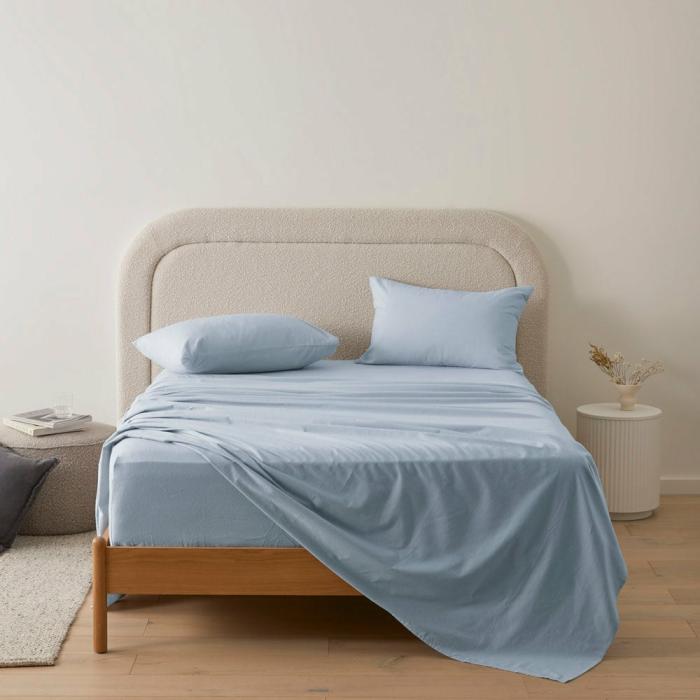 Flannelette |  Flannelette Ice Blue Plain Dye Sheet Set Bedlinen Flannelette