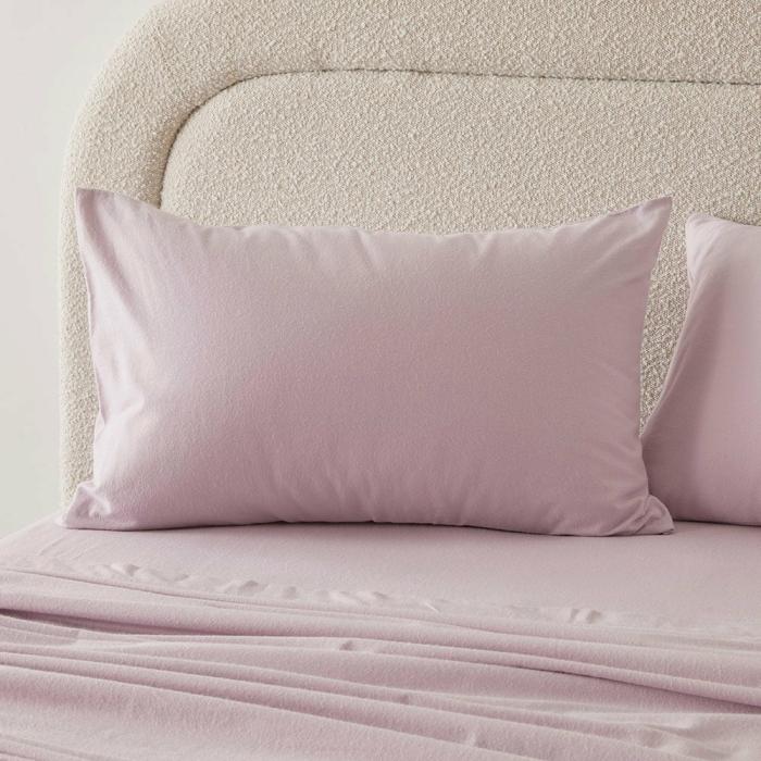 Flannelette |  Flannelette Lilac Plain Dye Pillowcases Bedlinen Flannelette