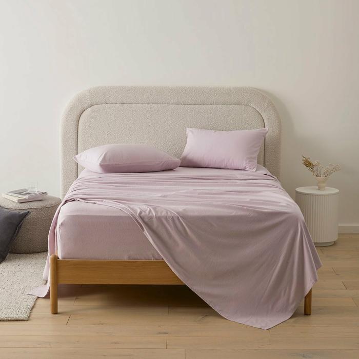 Flannelette |  Flannelette Lilac Plain Dye Sheet Set Bedlinen Flannelette