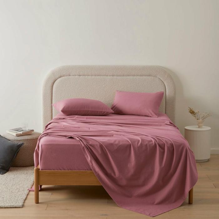 Flannelette |  Flannelette Mauve Plain Dye Sheet Set Bedlinen Flannelette