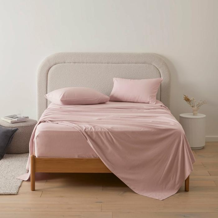 Flannelette |  Flannelette Pink Plain Dye Sheet Set Bedlinen Flannelette