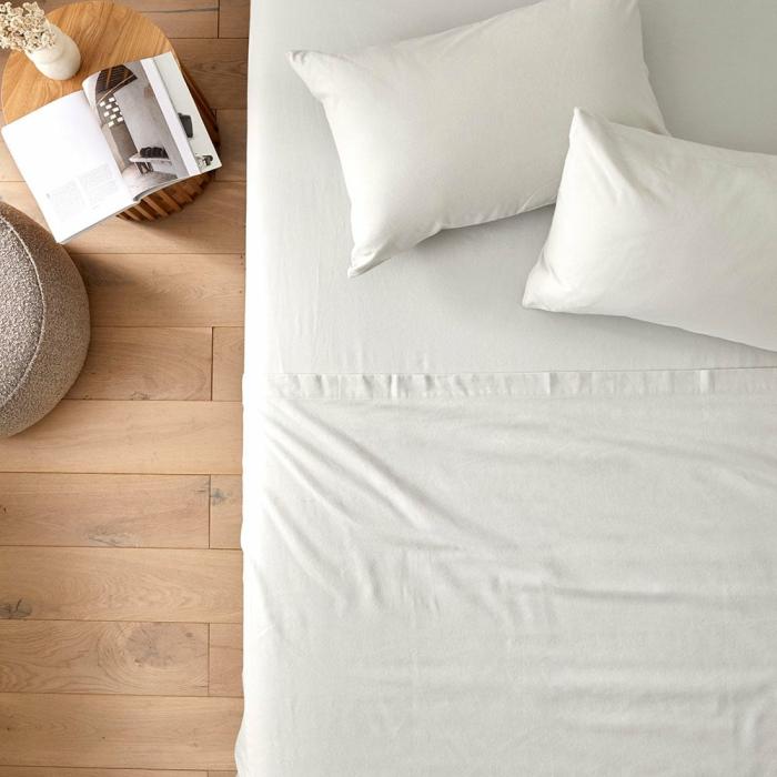 Flannelette |  Flannelette Plain Silver Sheet Set Bedlinen Flannelette