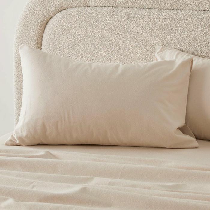 Flannelette |  Flannelette Sand Plain Dye Pillowcases Bedlinen Flannelette