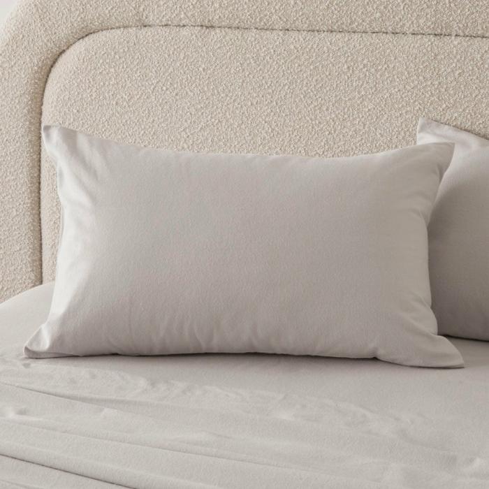 Flannelette |  Flannelette Silver Plain Dye Pillowcases Bedlinen Flannelette