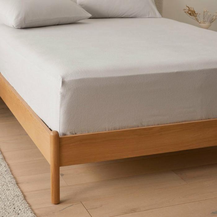 Flannelette |  Flannelette Silver Plain Dye Sheet Separates Bedlinen Flannelette