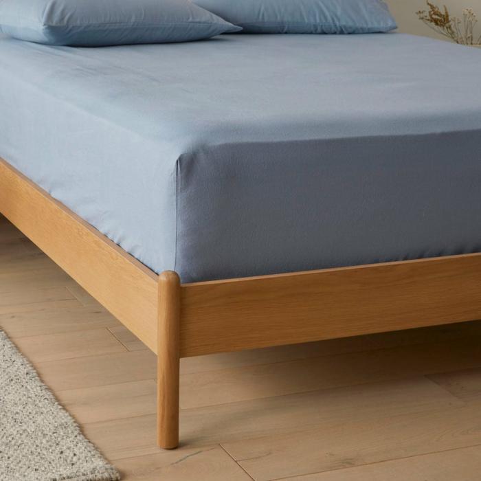 Flannelette |  Flannelette Steel Blue Plain Dye Sheet Separates Bedlinen Flannelette