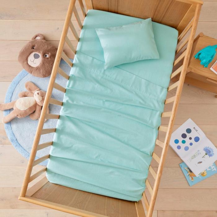 Flannelette |  Plain Dye Mint Flannelette Cot Sheet Set Flannelette Flannelette