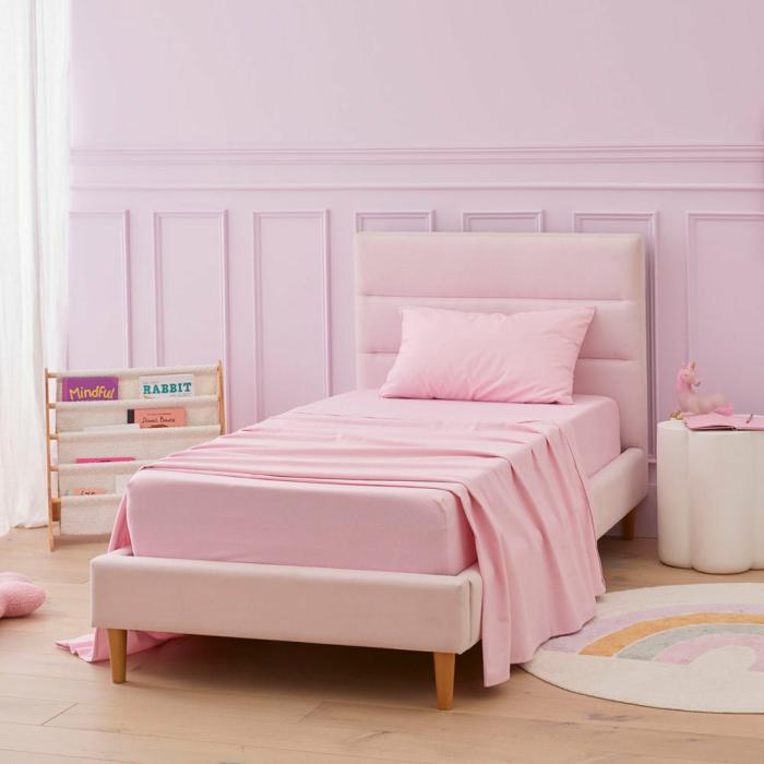 Flannelette |  Plain Dye Pink Flannelette Sheet Set Flannelette Flannelette