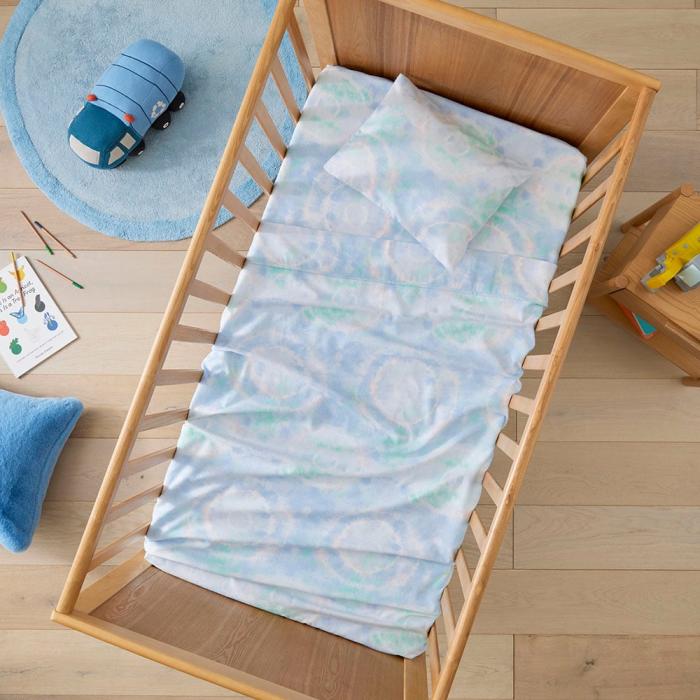 Flannelette |  Remy Ocean Tie Dye Flannelette Cot Sheet Set Flannelette Flannelette