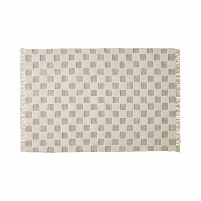 Floor Rugs & Mats |  Archie Natural & Ivory Check Rug Floor Rugs & Mats Floor Rugs & Mats