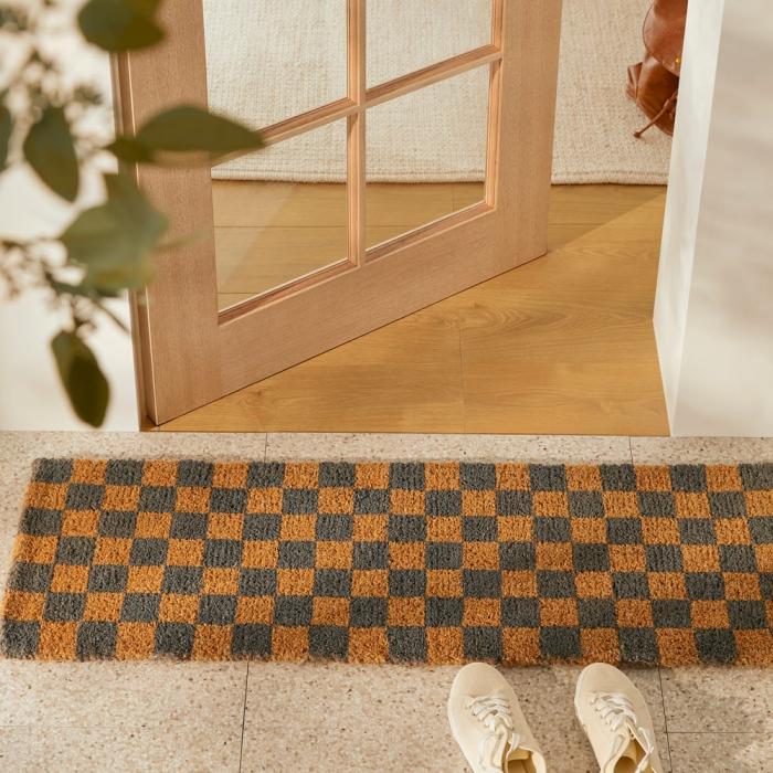 Floor Rugs & Mats |  Coir Charcoal Checkerboard Doormat Floor Rugs & Mats Floor Rugs & Mats