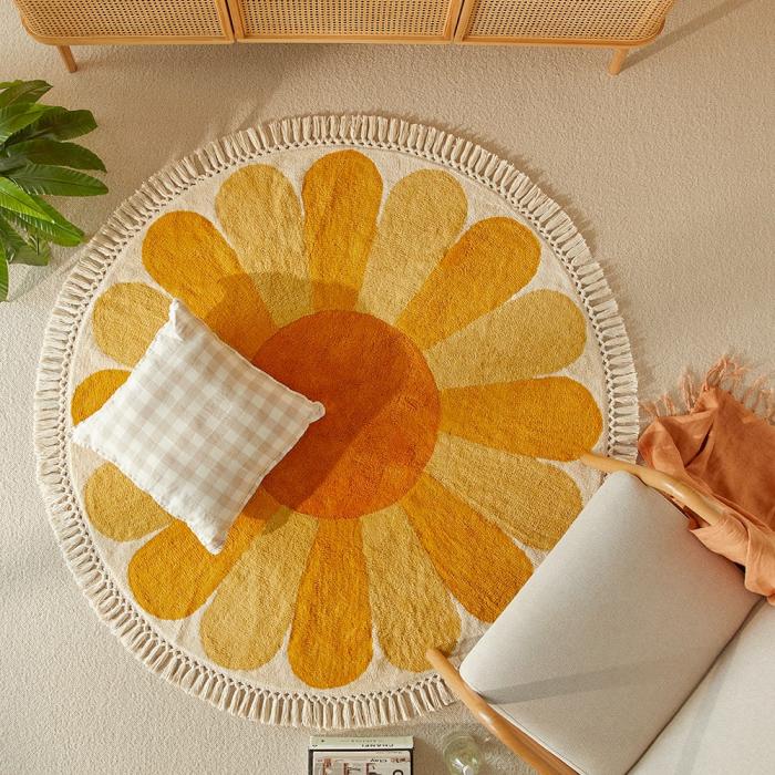 Floor Rugs & Mats |  Daisy Mustard & Rust Rug Floor Rugs & Mats Floor Rugs & Mats