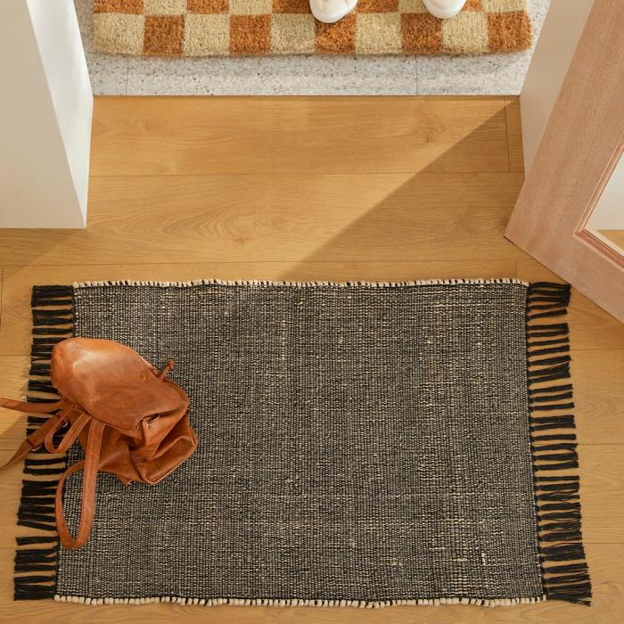 Floor Rugs & Mats |  Norfolk Black & Natural Indoor Mat Floor Rugs & Mats Floor Rugs & Mats