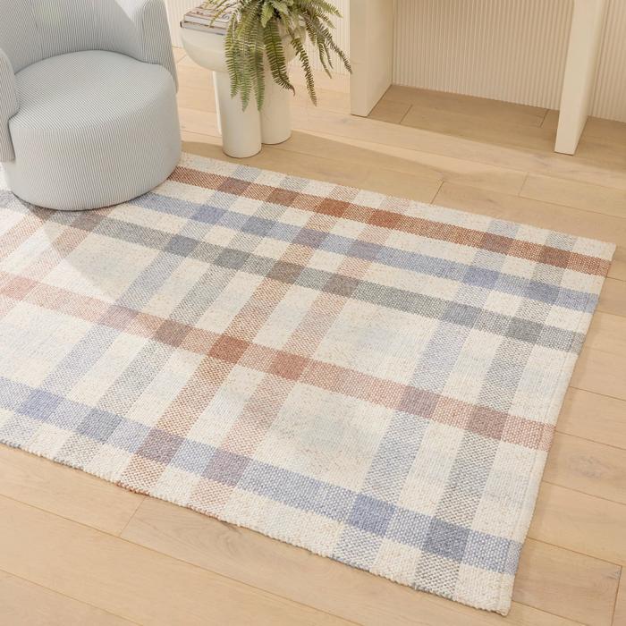 Floor Rugs & Mats |  Romeo Denim & Sand Check Rug Floor Rugs & Mats Floor Rugs & Mats