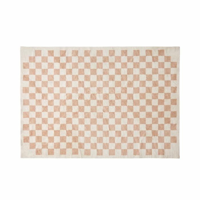 Floor Rugs & Mats |  Supersoft Checkerboard Nude Washable Rug Floor Rugs & Mats Floor Rugs & Mats