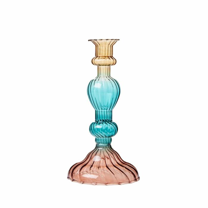 Home Decor |  Palma Rose, Blue & Amber Ombre Small Candle Holder Home Decor Home Decor