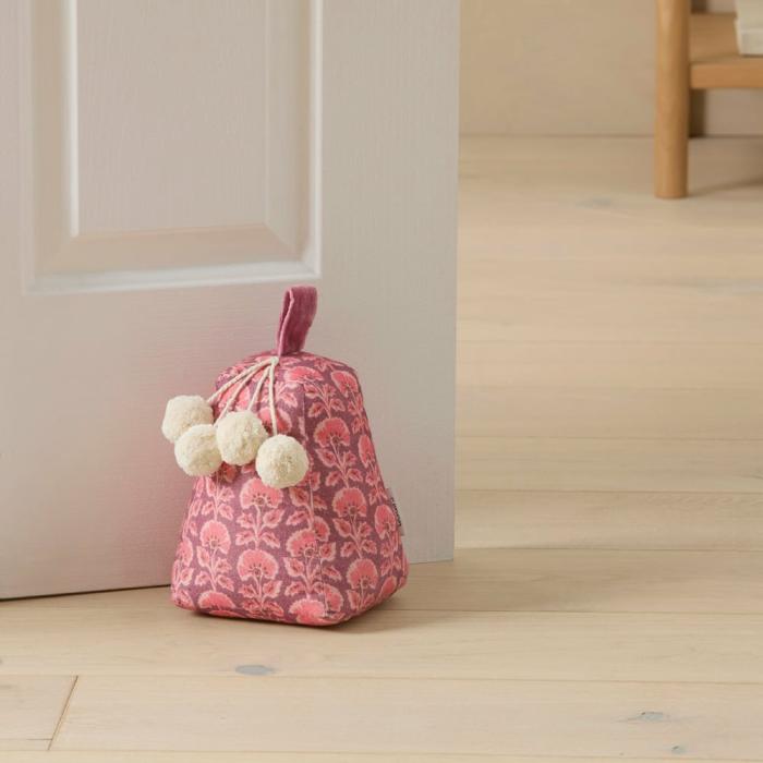 Home Decor |  Woodblock Berry Floral Door Stop Home Decor Home Decor