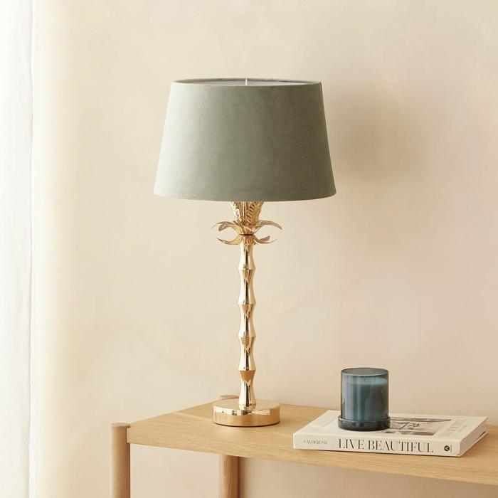 Lighting |  Golden Palm Teal & Gold Table Light Home Styling Lighting