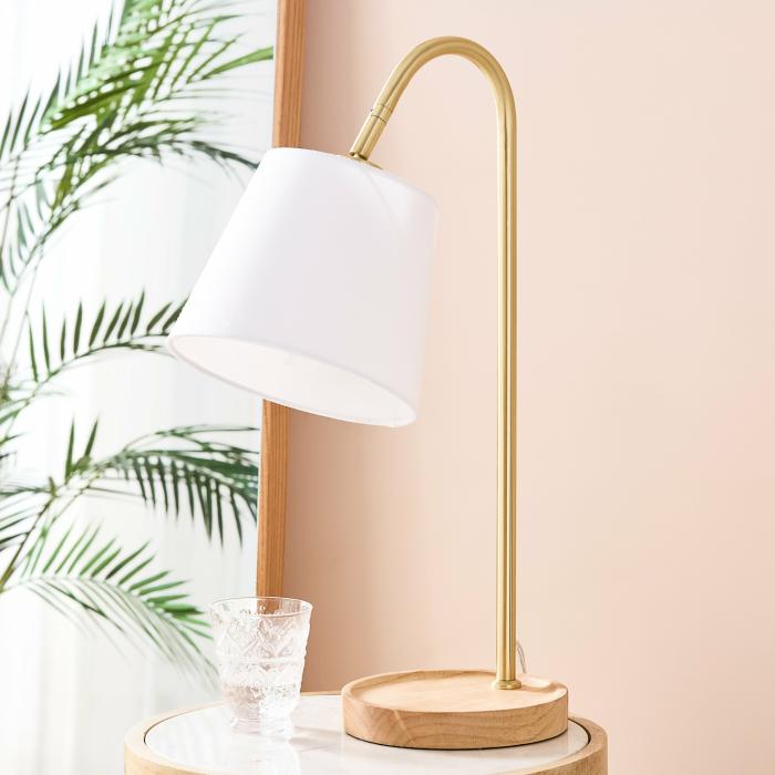 Lighting |  Marais Gold & White Table Light Home Styling Lighting