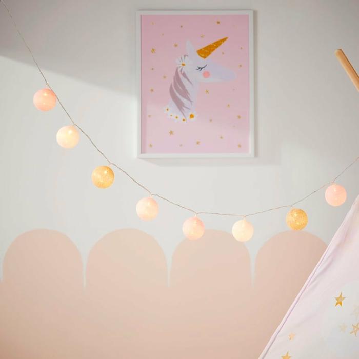 Lighting |  Twinkle Pink & Gold String Light Kids Decor Lighting