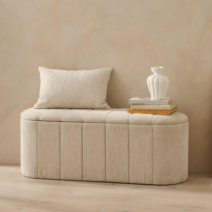 Ottomans & Bench Seats |  Belfort Cream Marle Blanket Box Living Room Ottomans & Bench Seats