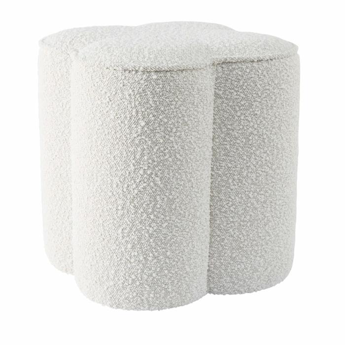 Ottomans & Bench Seats |  Clover Snow Boucle Ottoman Living Room Ottomans & Bench Seats