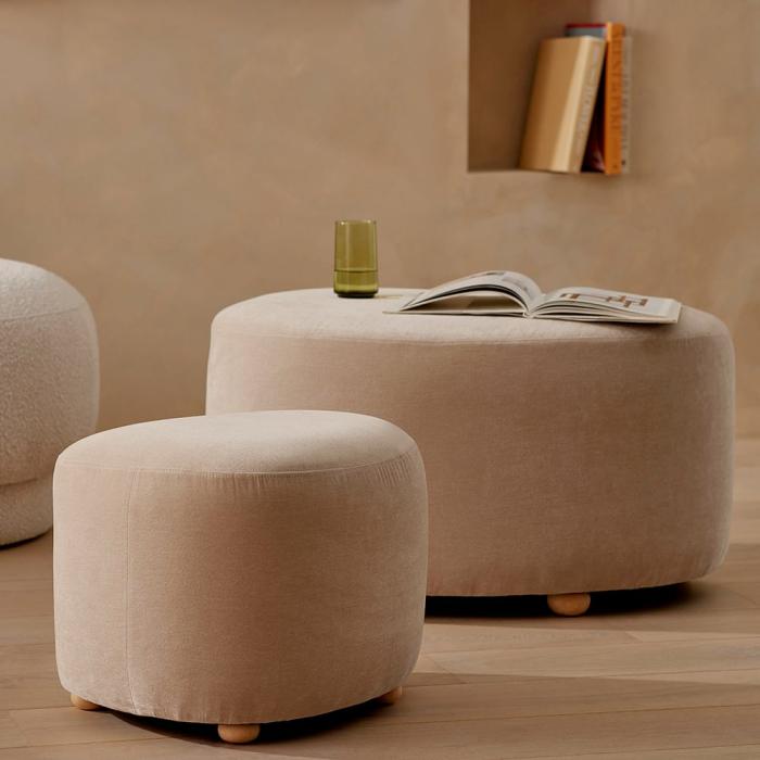 Ottomans & Bench Seats |  Pebble Sand Ottoman Set Of 2 Living Room Ottomans & Bench Seats