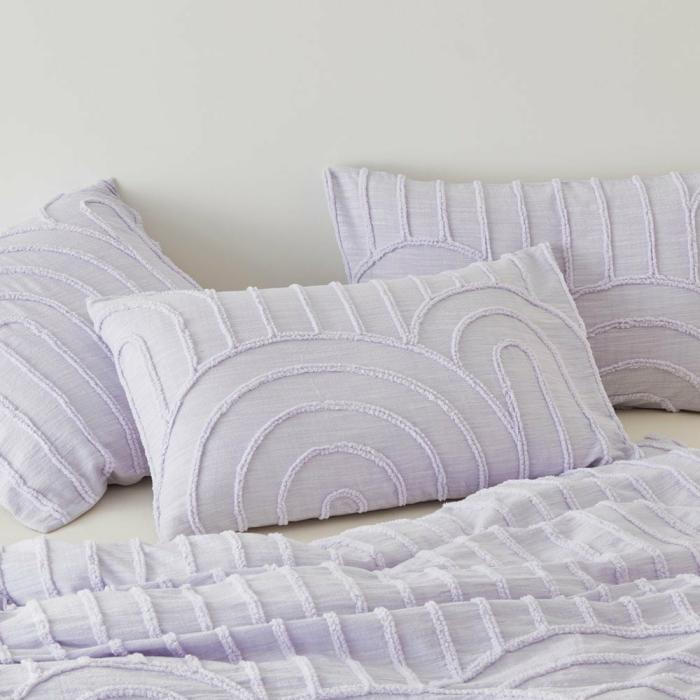 Pillowcases |  Archie Lilac Tufted Pillowcase Bedlinen Pillowcases