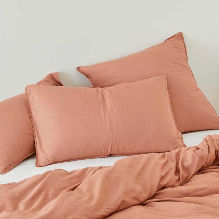 Pillowcases |  Bamboo Linen Twin Needle Earth Pillowcases Bedlinen Pillowcases