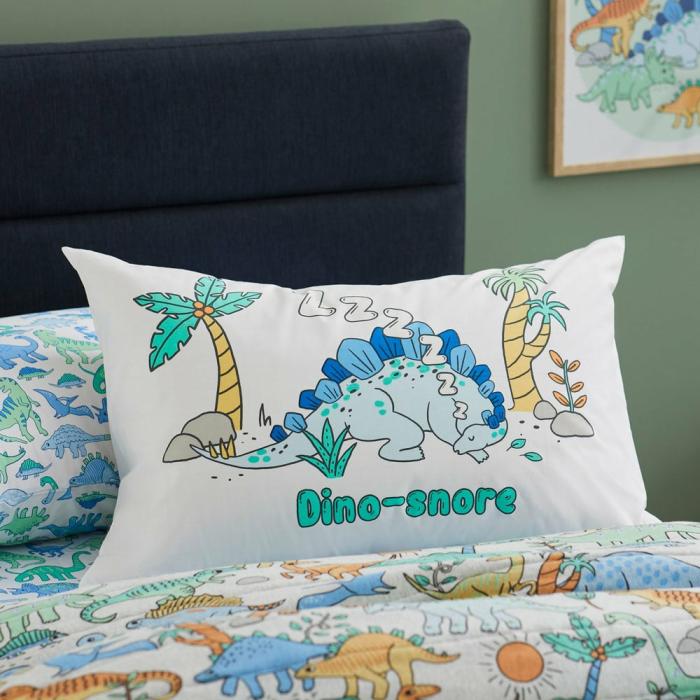 Pillowcases |  Dino-Snore Text Pillowcase Kids Bedlinen Pillowcases