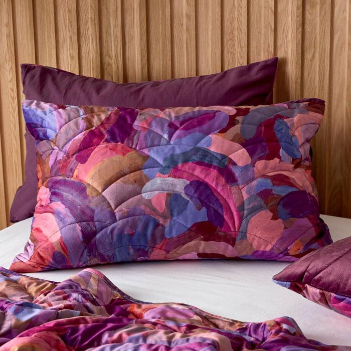 Pillowcases |  Erin Reinboth Raspberry Dreaming Velvet Quilted Pillowcases Bedlinen Pillowcases