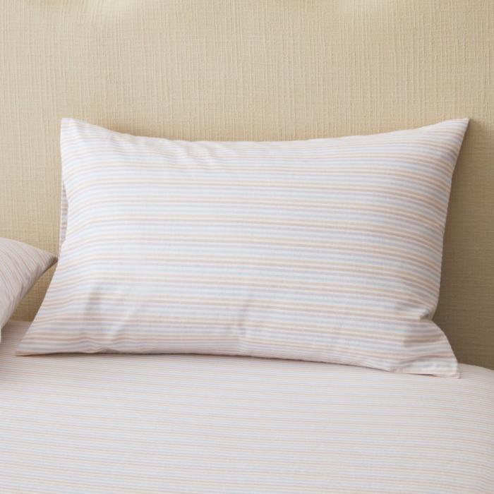 Pillowcases |  Flannelette Printed Natural Stripe Pillowcase Bedlinen Pillowcases