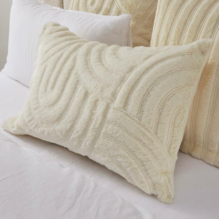 Pillowcases |  Horizon Faux Fur Cream Pillowcases Bedlinen Pillowcases