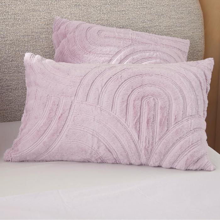 Pillowcases |  Horizon Faux Fur Lilac Hint Pillowcases Bedlinen Pillowcases