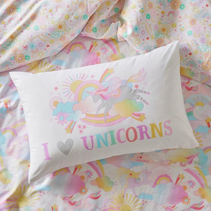 Pillowcases |  I Love Unicorns Text Pillowcase Kids Bedlinen Pillowcases