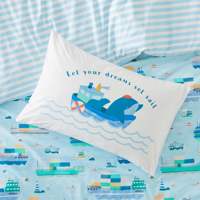 Pillowcases |  Let Your Dreams Set Sail Text Pillowcase Kids Bedlinen Pillowcases