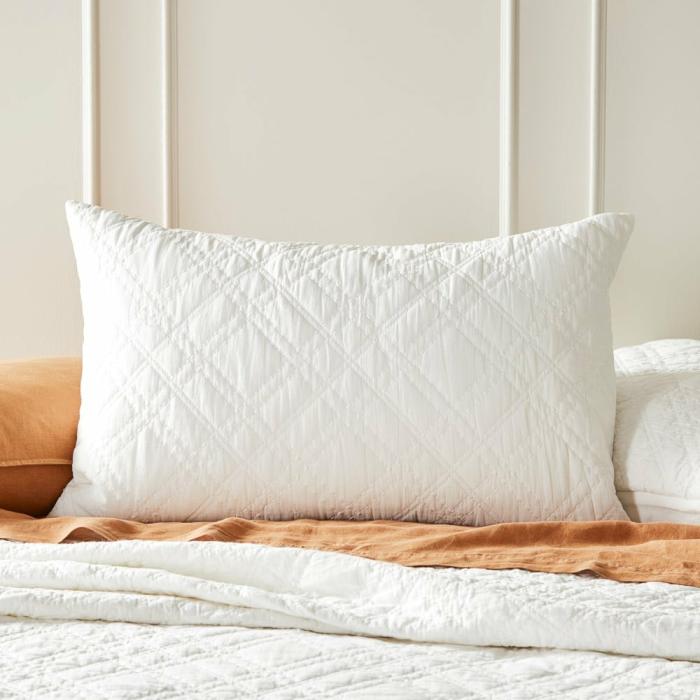 Pillowcases |  Madelyn Quilted White Pillowcases Bedlinen Pillowcases