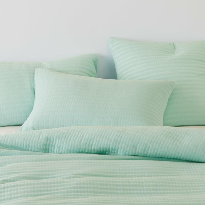 Pillowcases |  Oakley Mint Blue Quilted Pillowcases Bedlinen Pillowcases