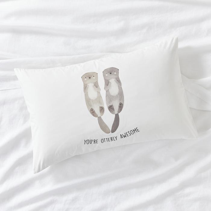 Pillowcases |  Otterly Awesome Text Pillowcase Bedlinen Pillowcases