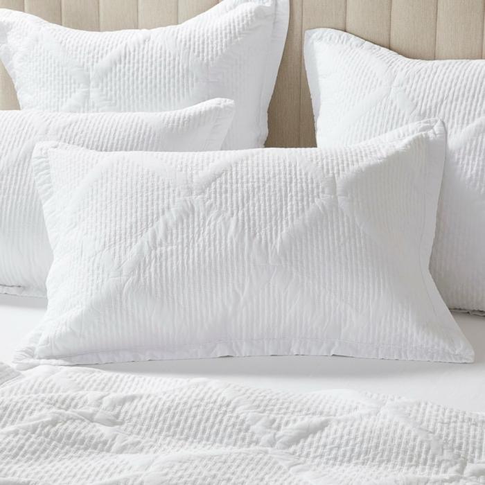 Pillowcases |  Peyton Off White Quilted Pillowcases Bedlinen Pillowcases