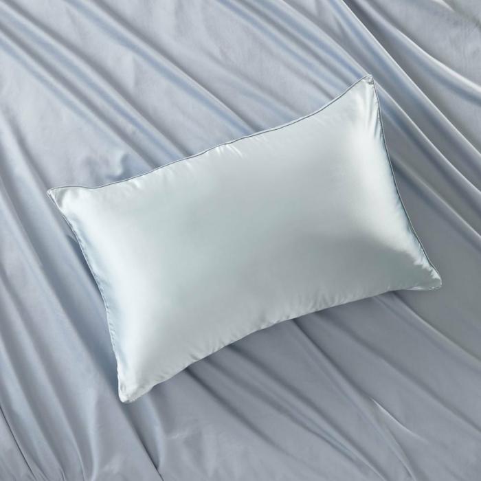 Pillowcases |  Pure Silk Soft Blue Pillowcase Bedlinen Pillowcases