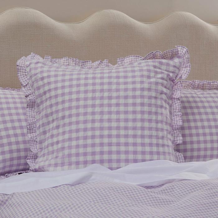 Pillowcases |  Ruffle Lilac Gingham Pillowcases Bedlinen Pillowcases