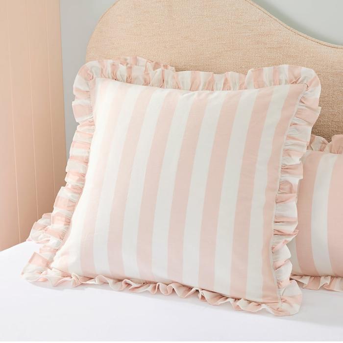 Pillowcases |  Simona Stripe Nude Pink Pillowcases Bedlinen Pillowcases