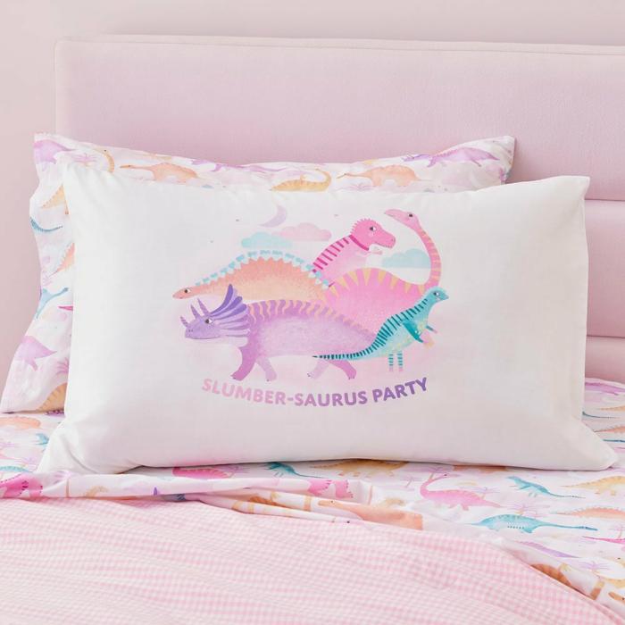 Pillowcases |  Slumber-Saurus Text Pillowcase Kids Bedlinen Pillowcases