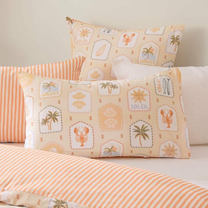 Pillowcases |  Soleil Pastel Pink Pillowcases Bedlinen Pillowcases