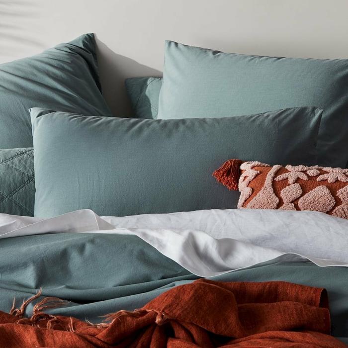 Pillowcases |  Stonewashed Cotton Sage Pillowcase Bedlinen Pillowcases