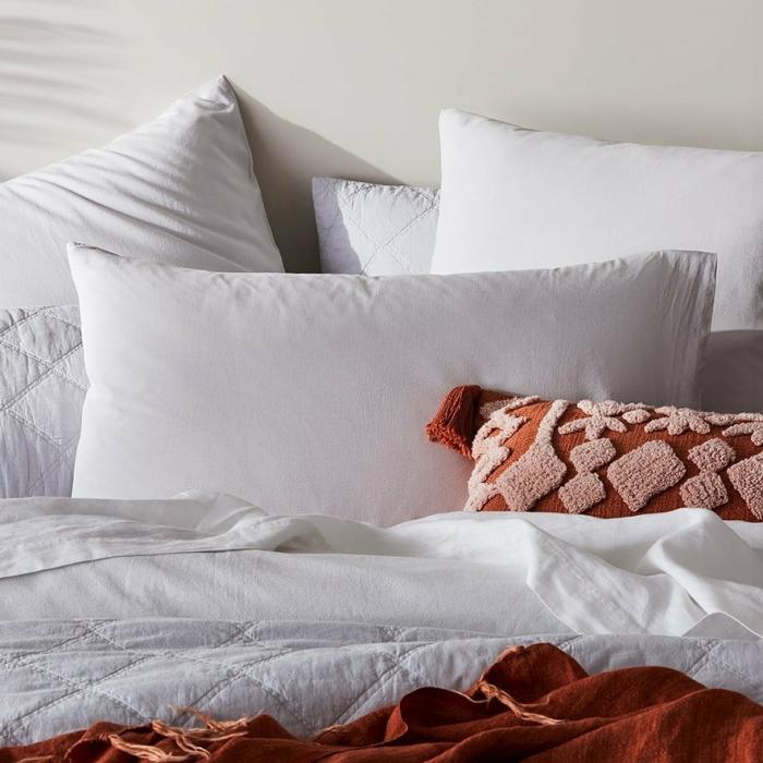 Pillowcases |  Stonewashed Cotton Silver Pillowcase Bedlinen Pillowcases