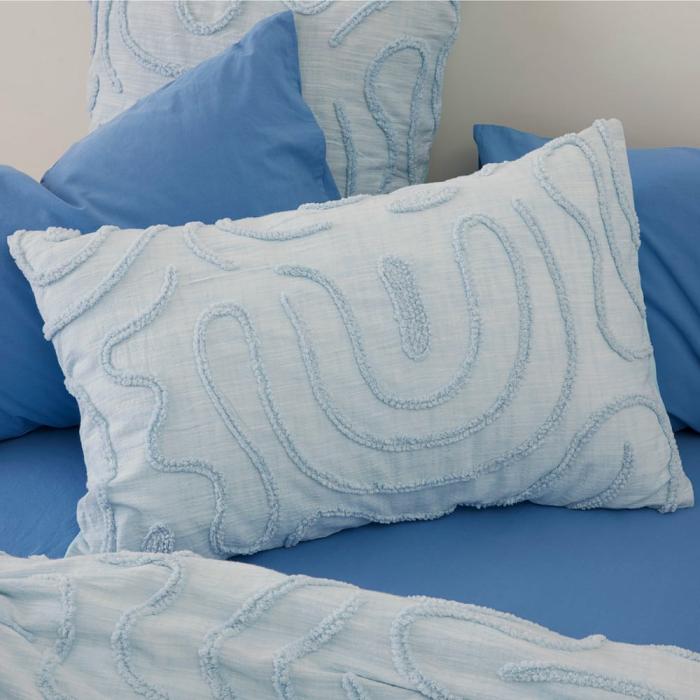 Pillowcases |  Swirl Sky Blue Tufted Pillowcases Bedlinen Pillowcases