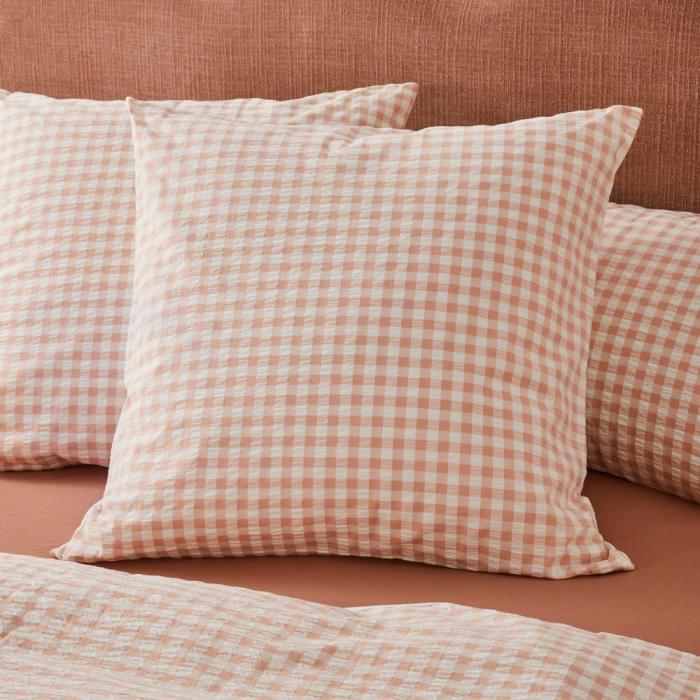 Pillowcases |  Talia Pink Sand Check Pillowcases Bedlinen Pillowcases