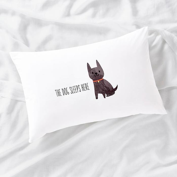 Pillowcases |  The Dog Sleeps Here Text Pillowcase Bedlinen Pillowcases